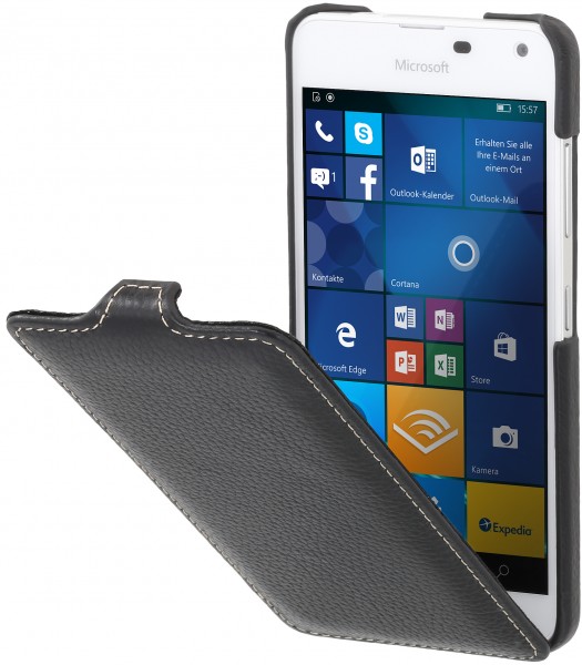 StilGut - Lumia 650 Hülle UltraSlim aus Leder