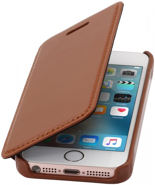 StilGut - iPhone SE Case Book Type aus Leder ohne Clip