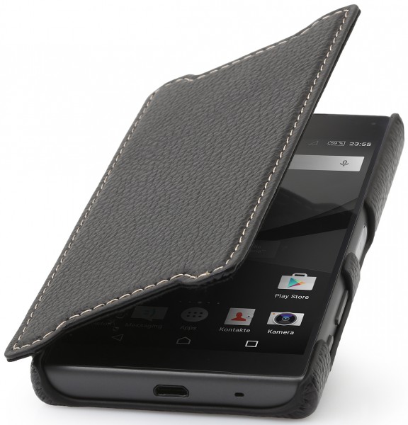 StilGut - Xperia Z5 Compact Tasche Book Type aus Leder ohne Clip