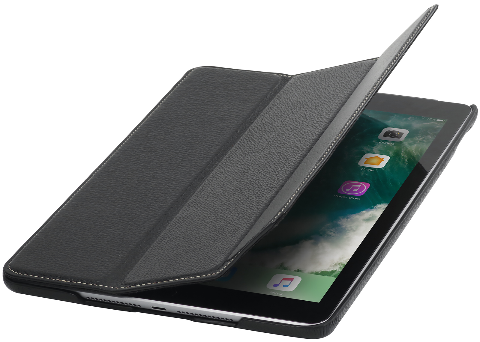 Hülle iPad 10.2“ Hülle aus Leder mit Smart Cover StilGut Couverture kompatibel mit iPad 10.2“ Case 9, 8. /& 7. Generation Lederhülle Rot Nappa Standfunktion